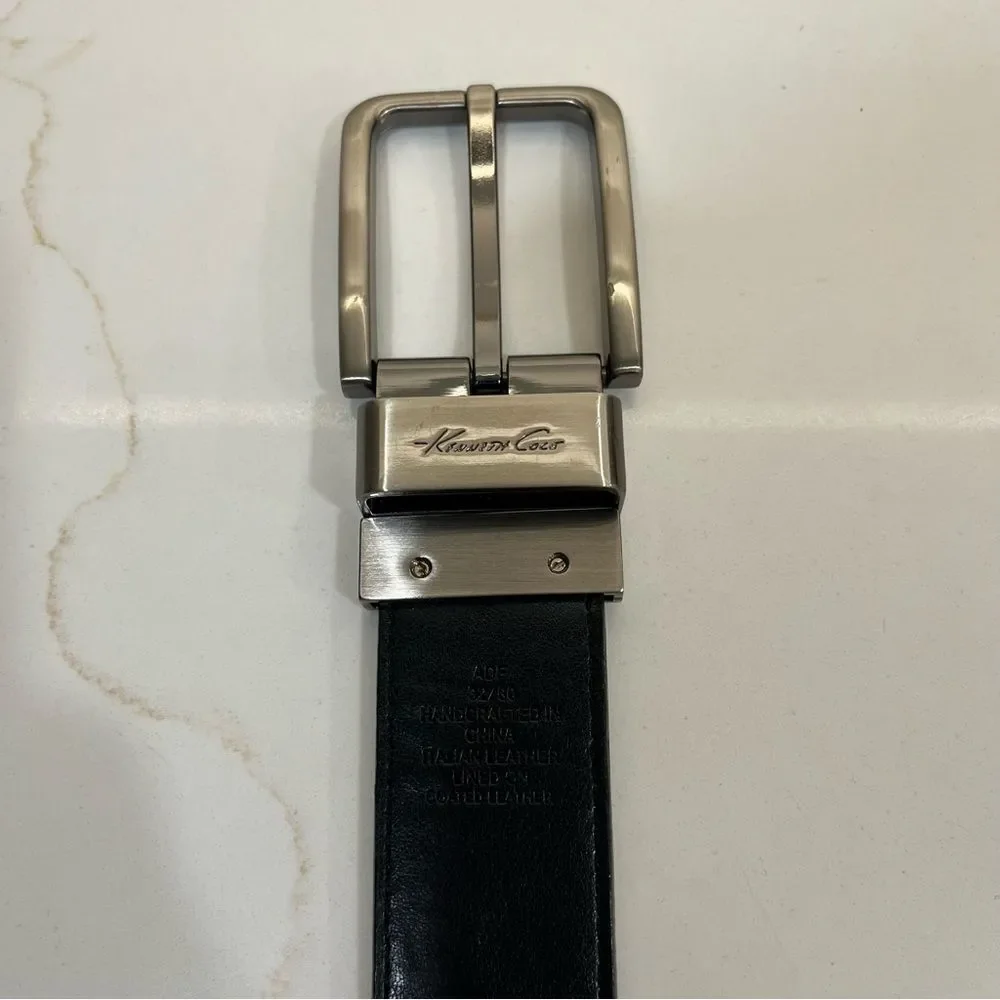 Kenneth Cole Black and Pewter Men's Belt